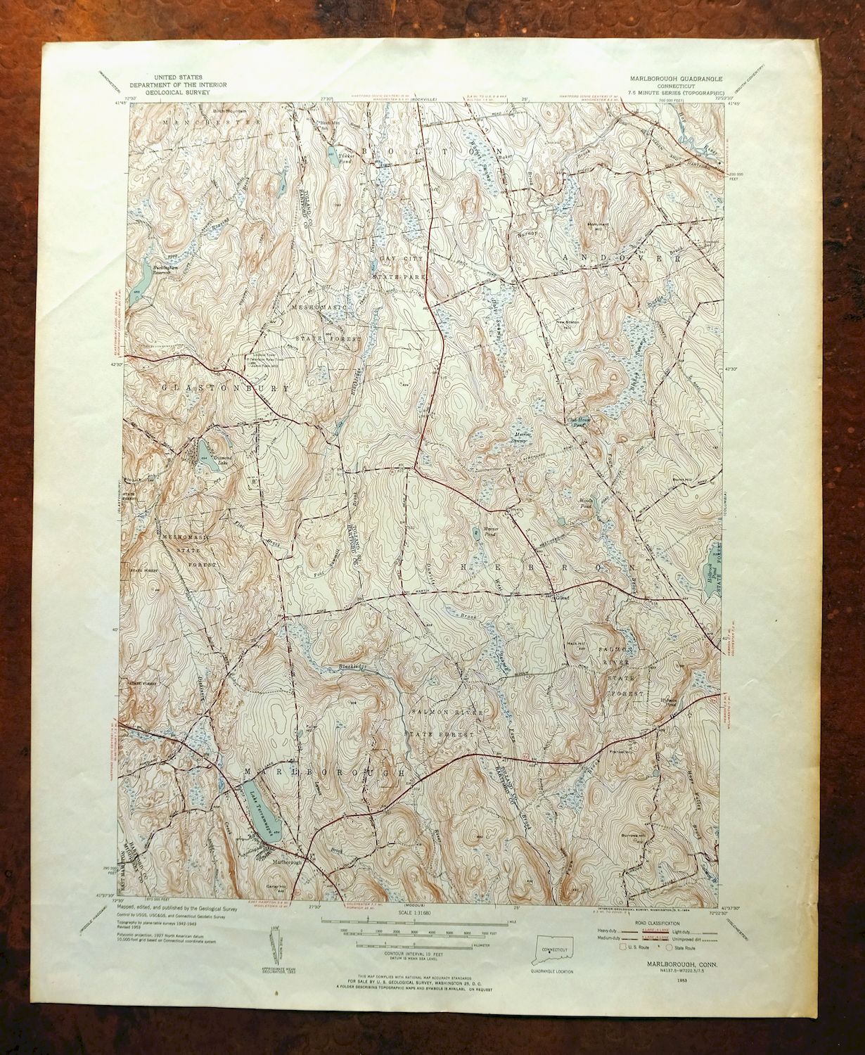 Connecticut Us Geological Survey Topographic Map U Hartford