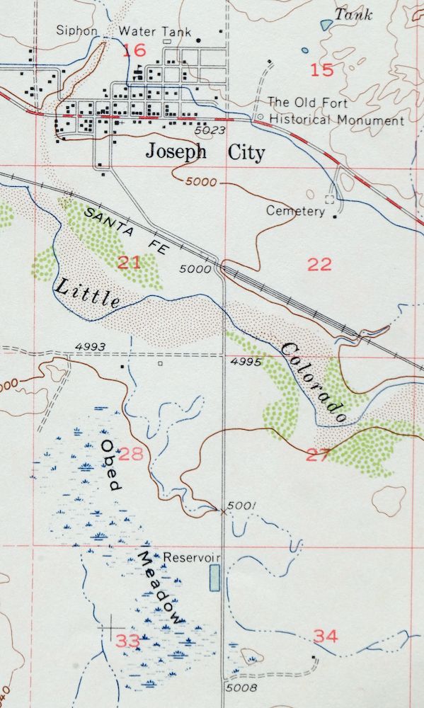 Joseph City Arizona Vintage USGS Topo Map 1955 Route 66 west of