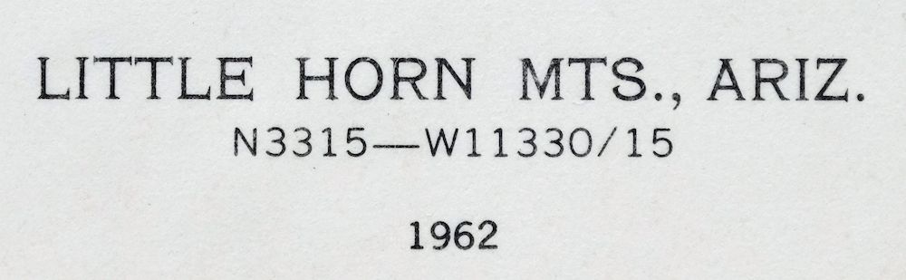 Little Horn Mountains Arizona Vintage Usgs Topographic Map 1962 East - titlepicture1