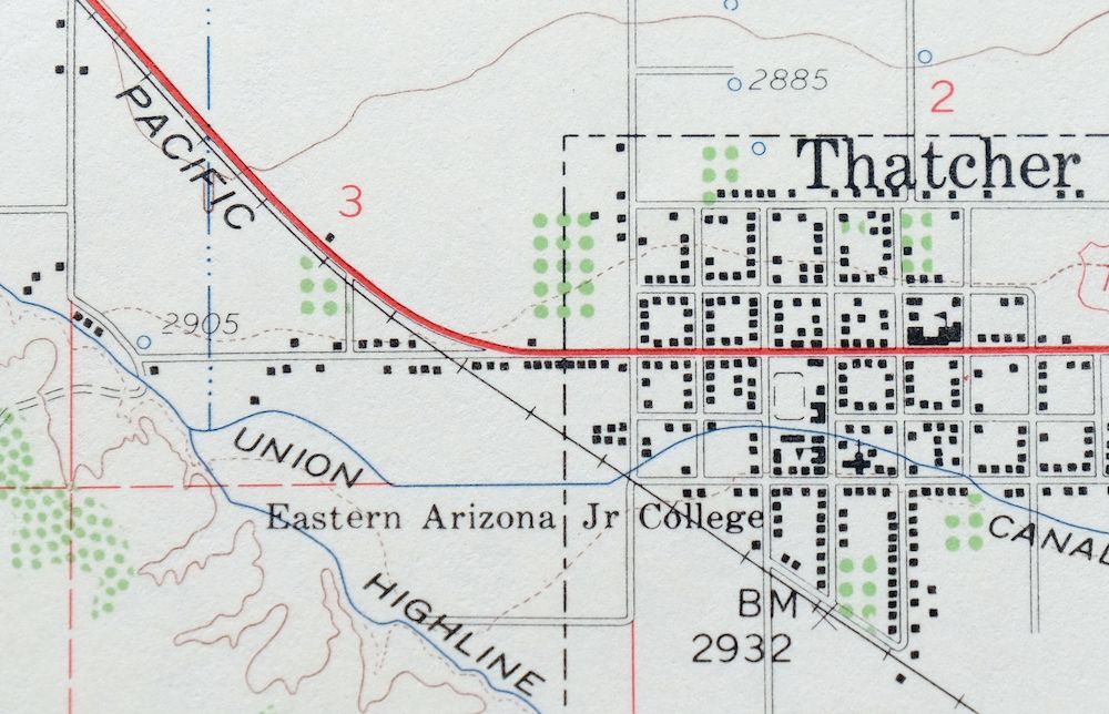 Thatcher Arizona Vintage Original USGS Topo Map 1960 Pima 15-minute 