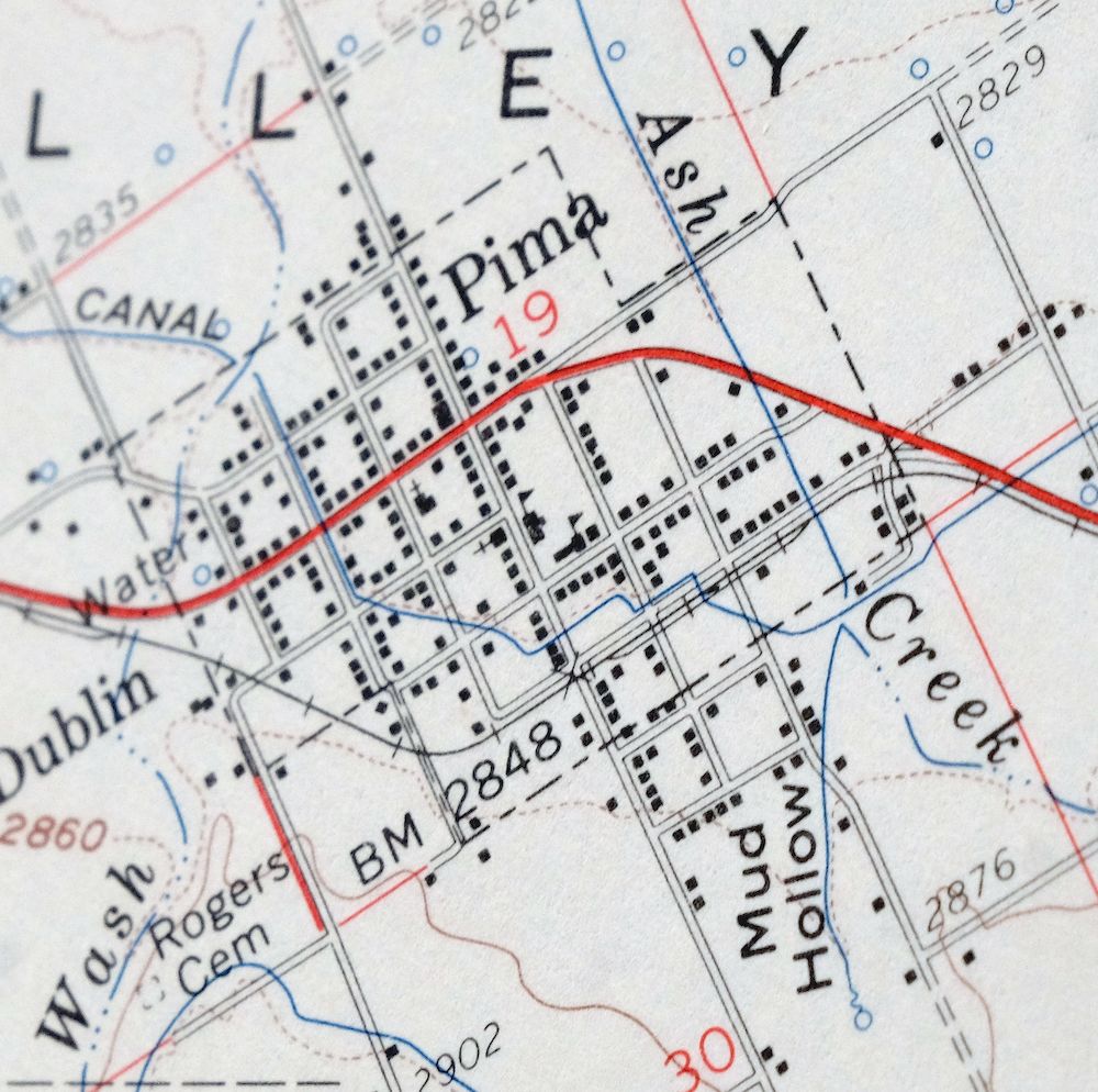 Thatcher Arizona Vintage Original USGS Topo Map 1960 Pima 15minute