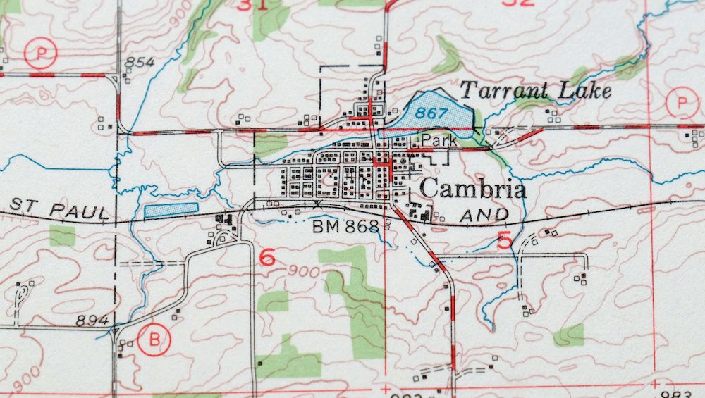 Randolph Wisconsin Vintage USGS Topo Map 1955 Markesan Cambria Kingston