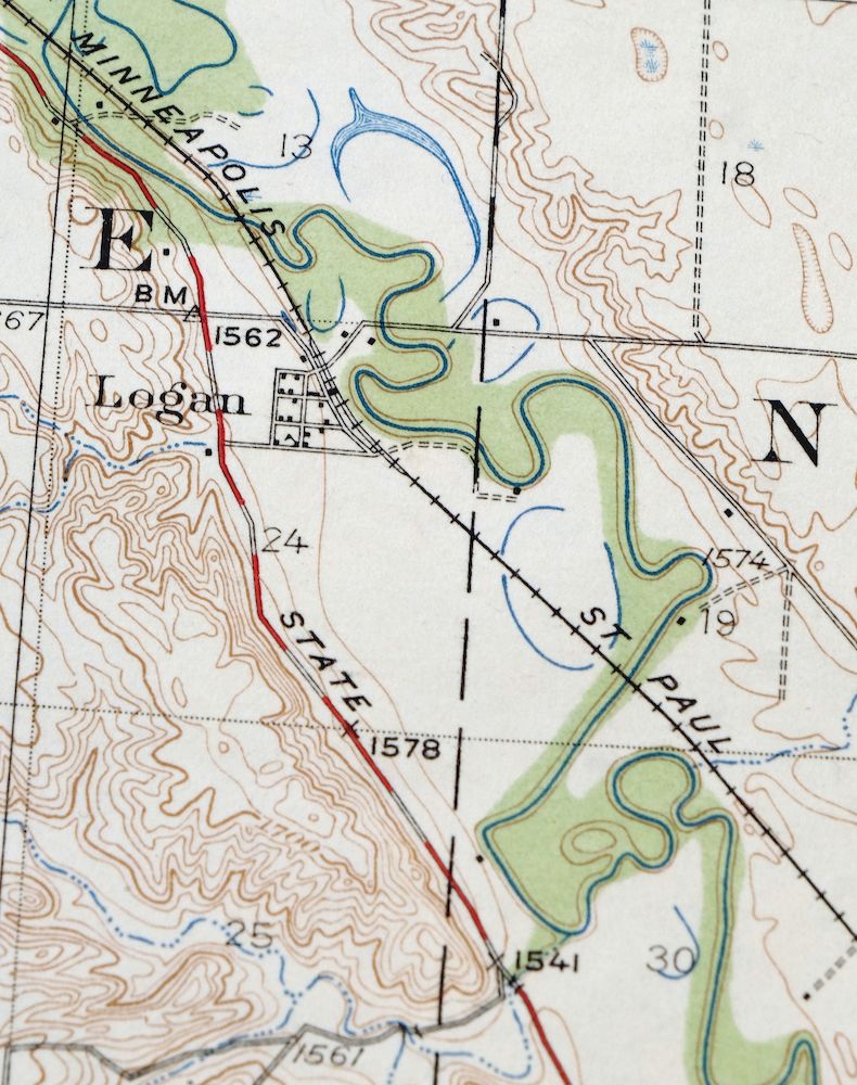 1929 Sawyer North Dakota Vintage USGS Topographic Map east of Minot