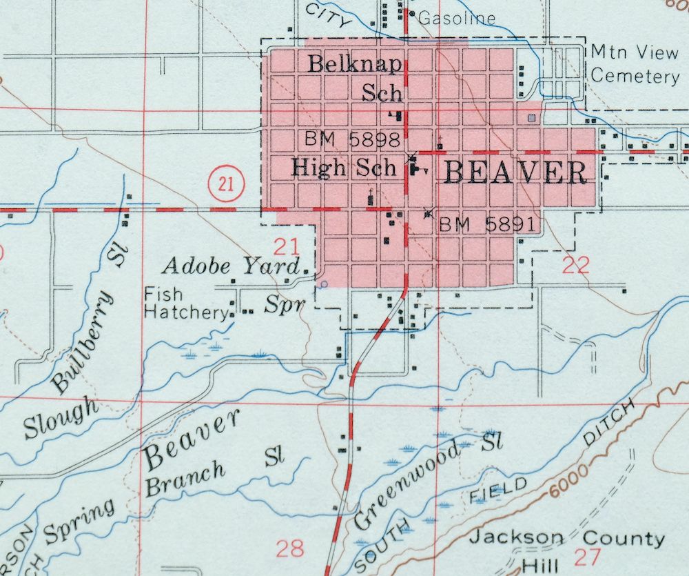 Elevation Of Beaver Ut Usa Topographic Map Altitude M 5724