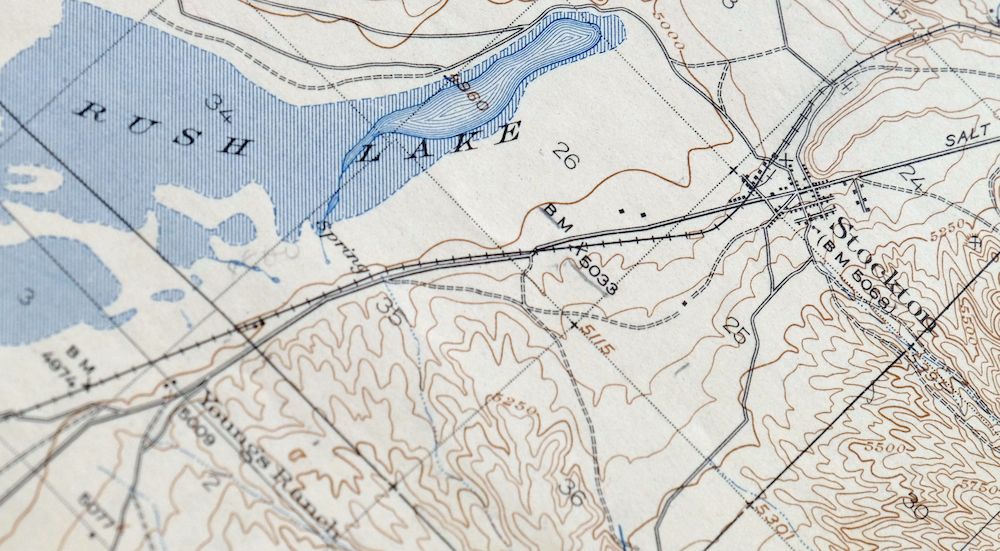 Stockton Utah Vintage Original USGS Topo Map 1918 Rush Valley Oquirrh