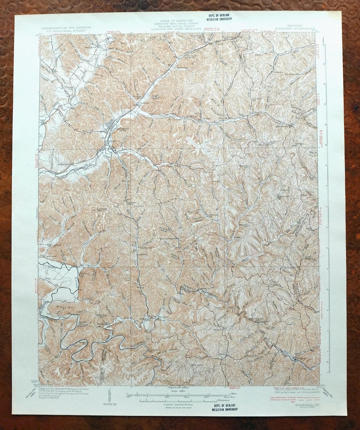 Details About 1935 Morehead Kentucky Vintage Usgs Topographic Map Lakeview Heights Topo