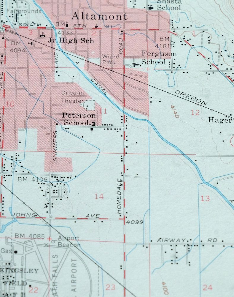 Merrill Oregon California Vintage USGS Topo Map 1957 Altamont Topographic eBay