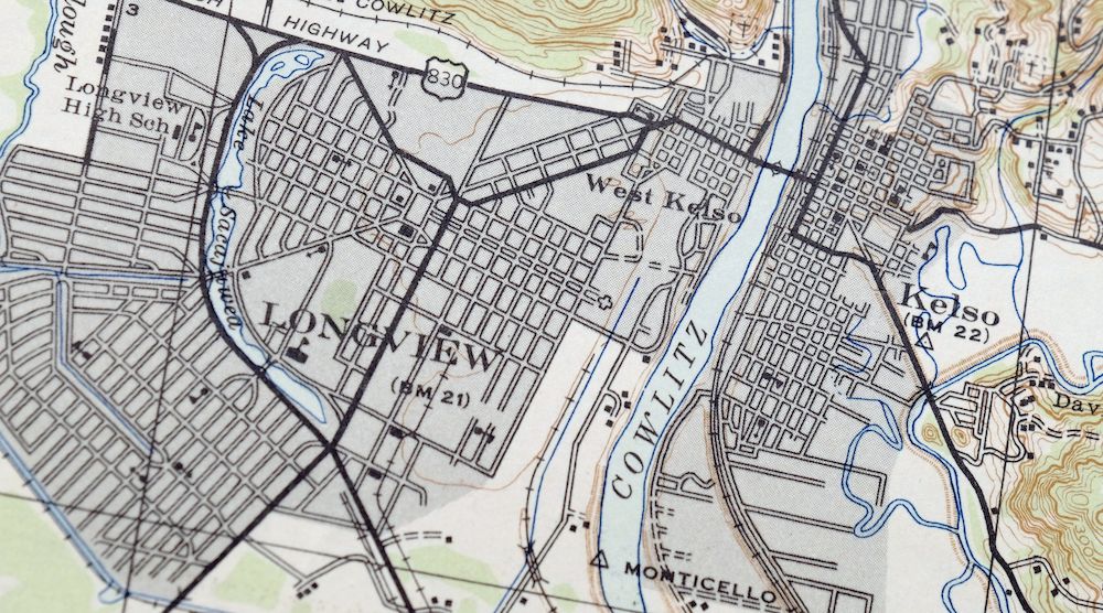 1943 Kalama Washington Vintage Military Army Corp Of Engineers Topo - the kalama 15 minute map shows all roads paths towns railroads rivers creeks elevation contour lines public land survey lines county state