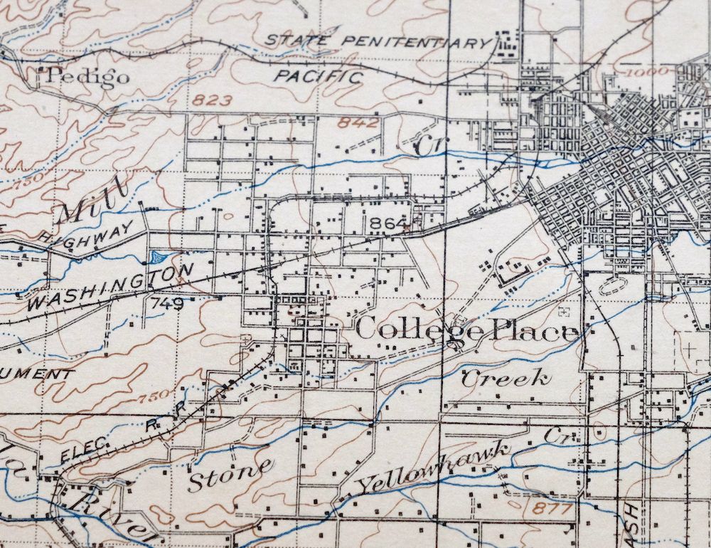 1921 Walla Walla Washington Vintage Usgs Topo Map Prescott Topological Ebay 3246