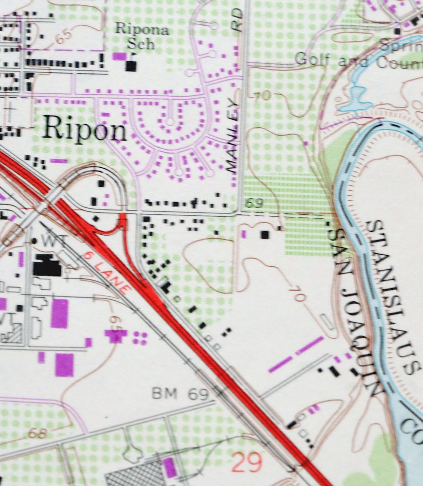 Salida California Original USGS Topo Map 1987 Modesto 7.5minute Topographic eBay
