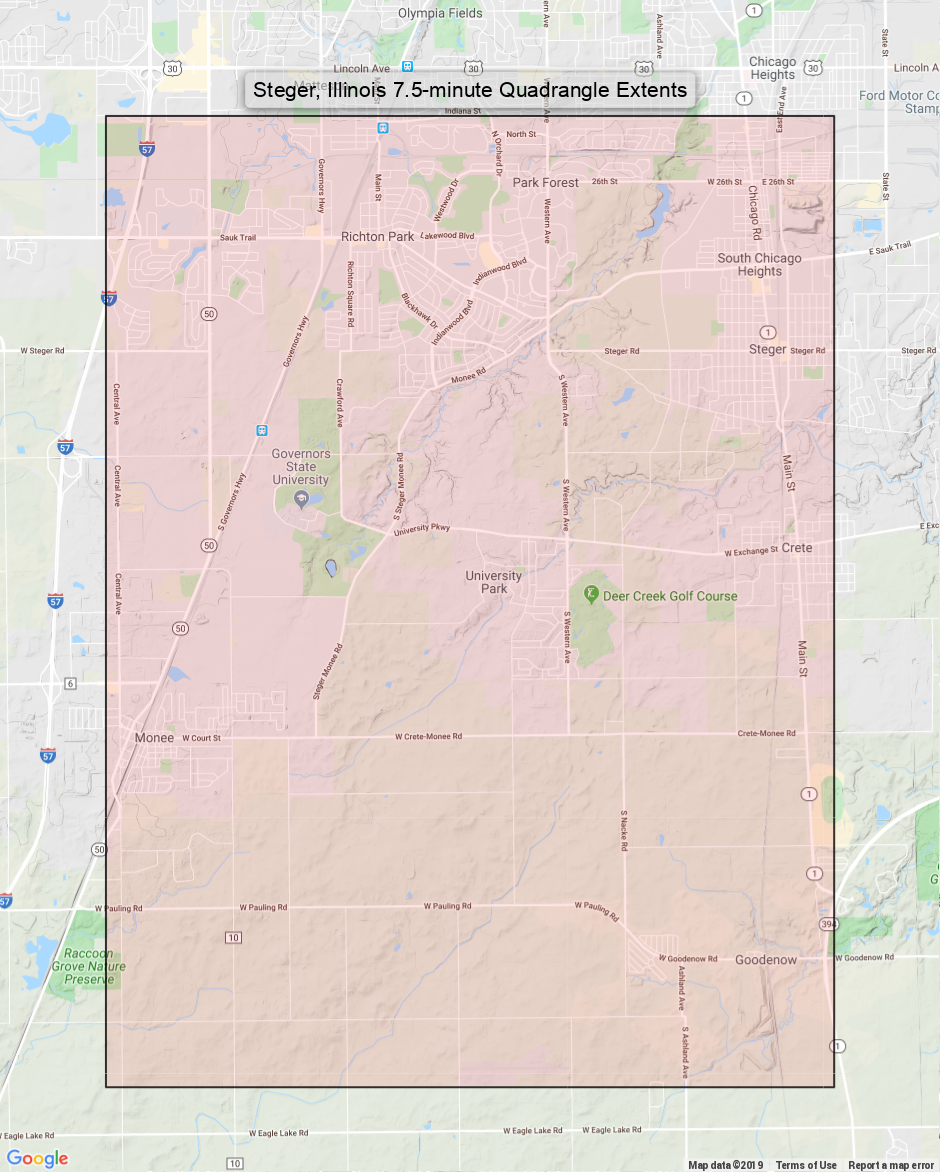 Steger Illinois Vintage Original USGS Topo Map 1973 Chicago Heights