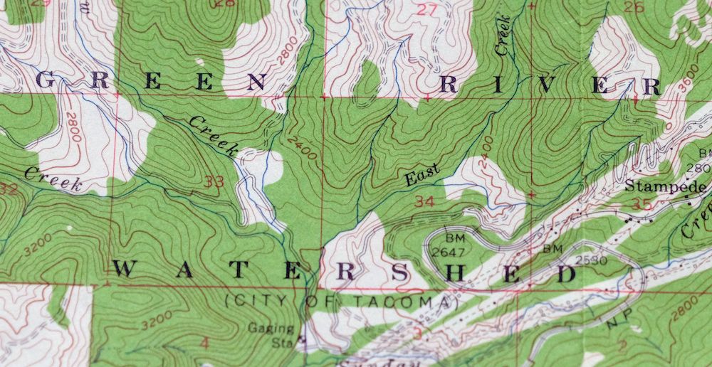 Snoqualmie Pass Washington Vintage Usgs Topo Map 1961 Alpine Lakes