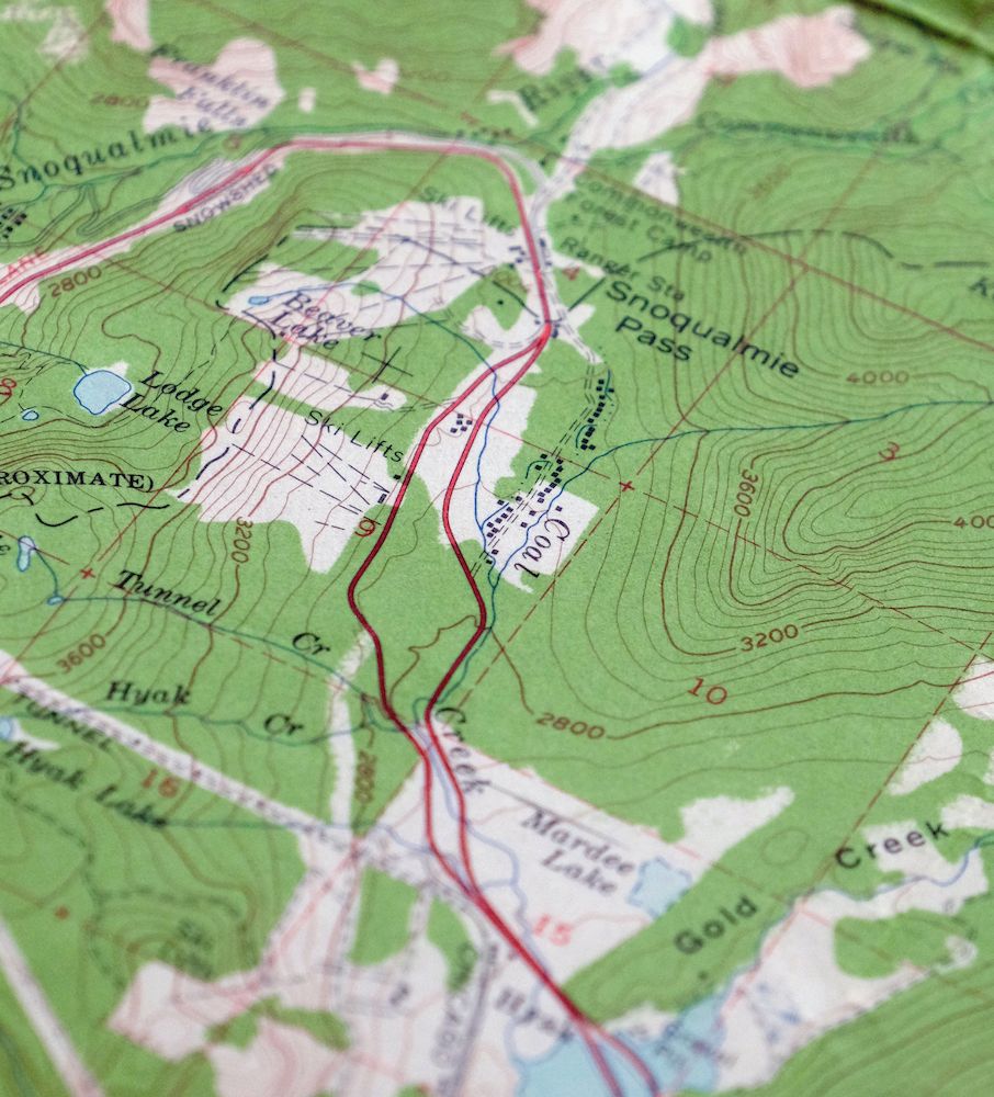 Snoqualmie Pass Washington Vintage Usgs Topo Map 1961 Alpine Lakes