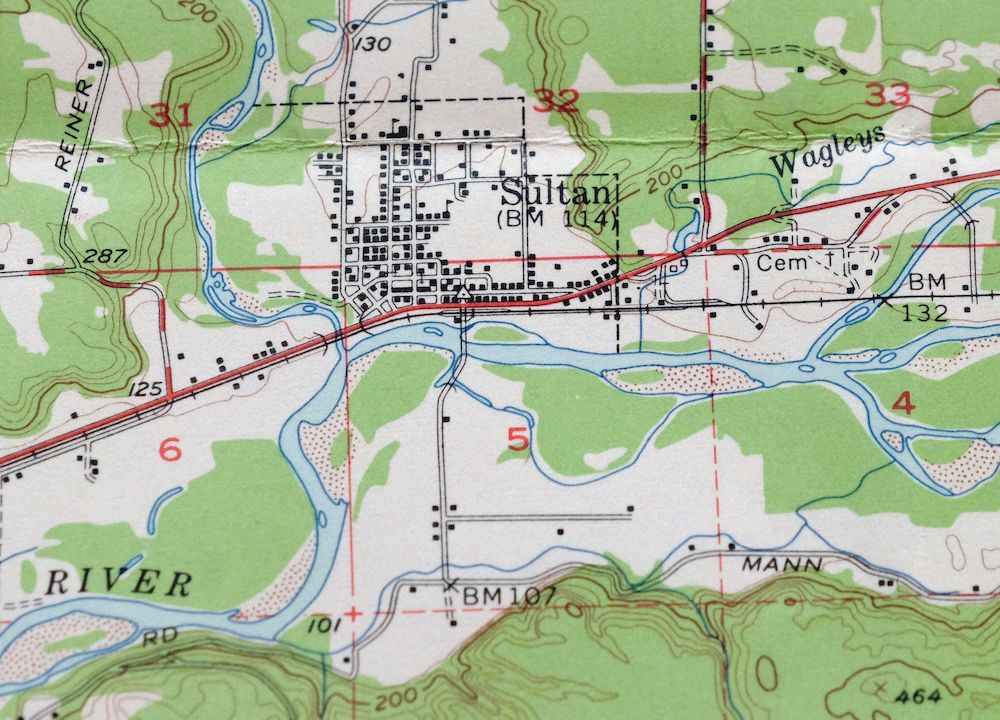 Monroe Mount Baker NF Everett Washington Vintage USGS Topographic Map