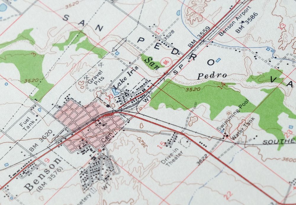 Benson Arizona Vintage USGS Topo Map 1958 St. David 15minute Topographical eBay