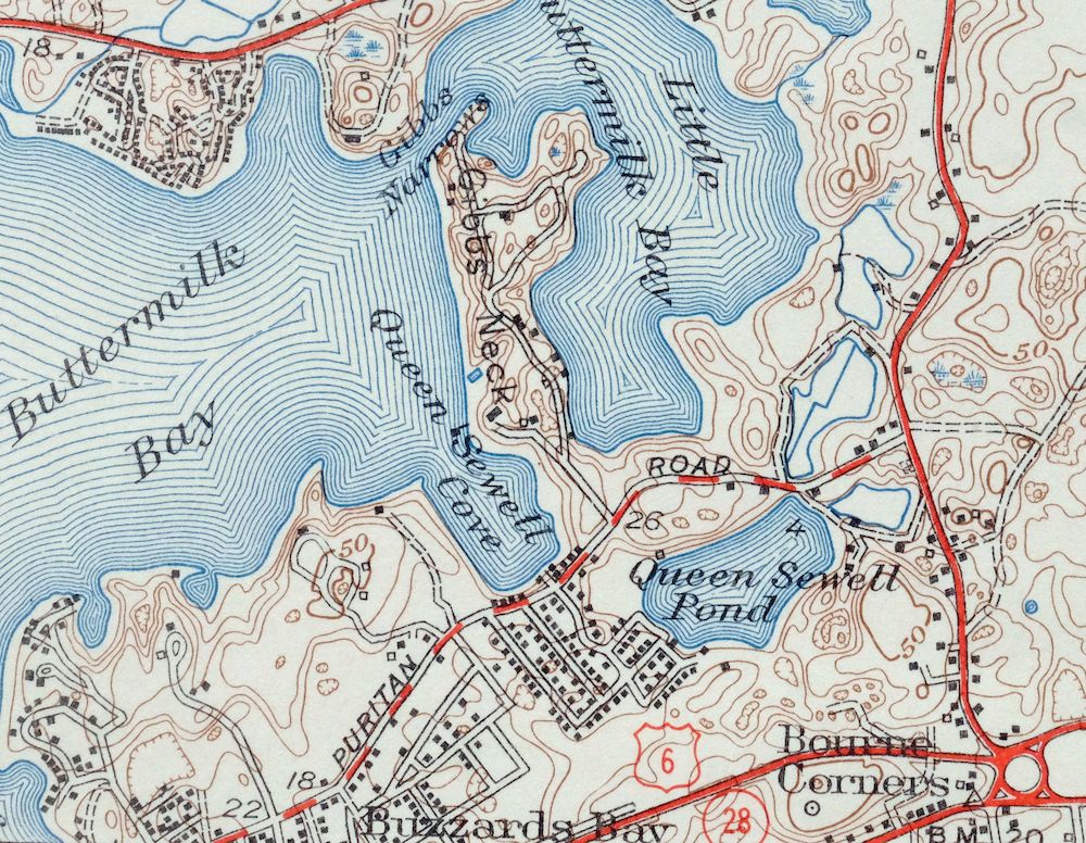 1951 Sagamore Massachusetts Vintage USGS Topo Map Buzzards Bay