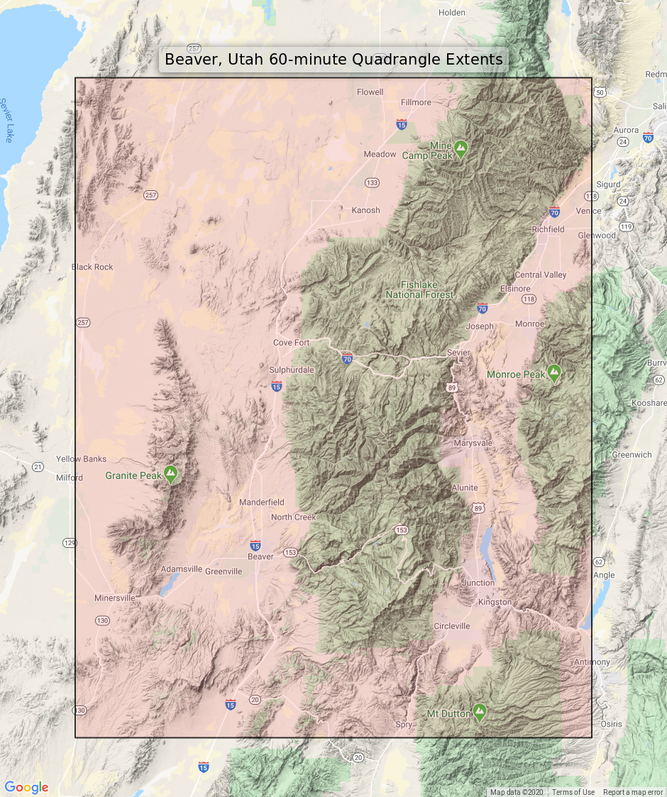 Beaver Utah Vintage USGS Topo Map 1885 Richfield Topographic Powell