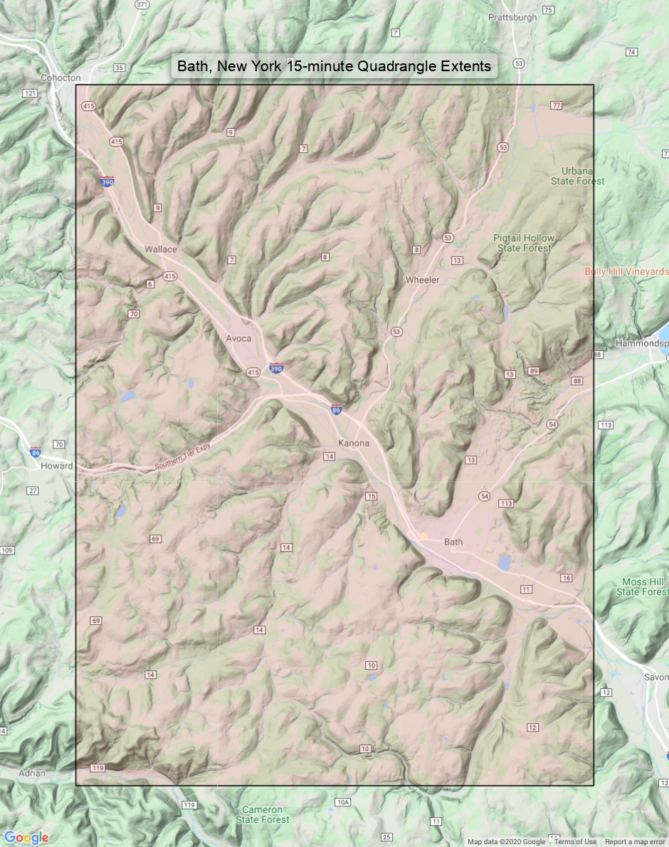 Old Topo Map Avoca Wheeler Cameron quad reprint 1920 Bath 1910 15x15