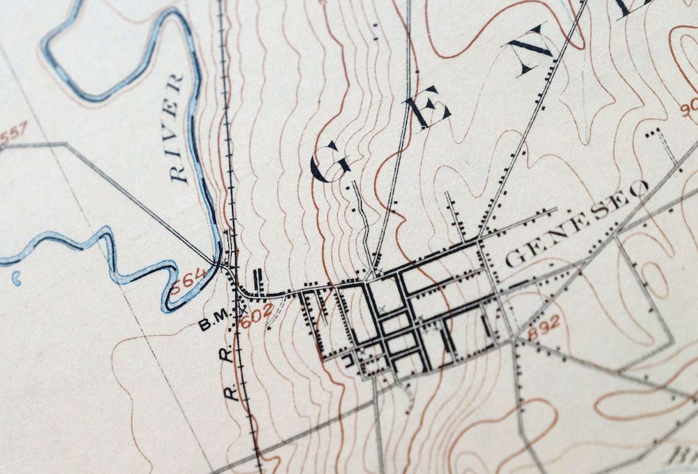 Caledonia New York Rare Antique USGS Topo Map 1904 Geneseo Le Roy