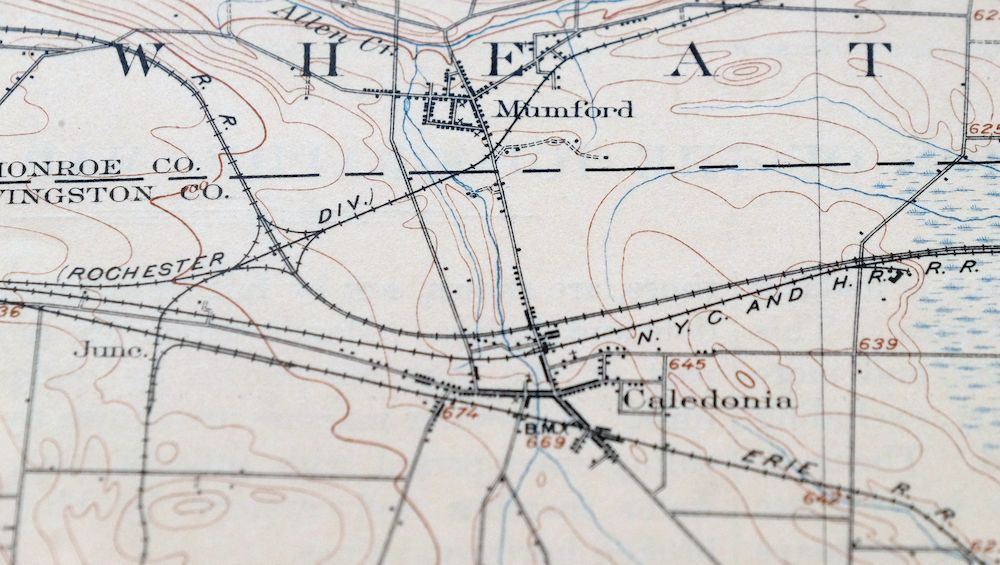Caledonia New York Rare Antique USGS Topo Map 1904 Geneseo Le Roy