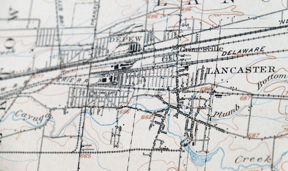 1905 Depew Spring Brook Cheektowaga New York Antique USGS Topo Map