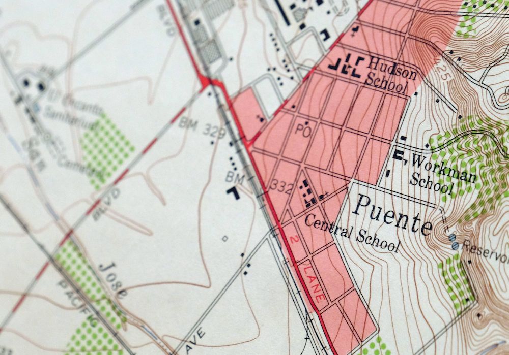 Baldwin Park California Vintage Original USGS Topo Map 1953 El Monte