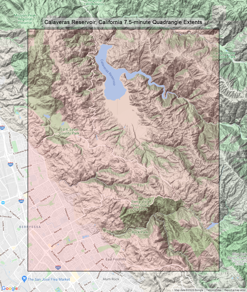 Calaveras Reservoir California Original USGS Topo Map 1980 San Jose ...