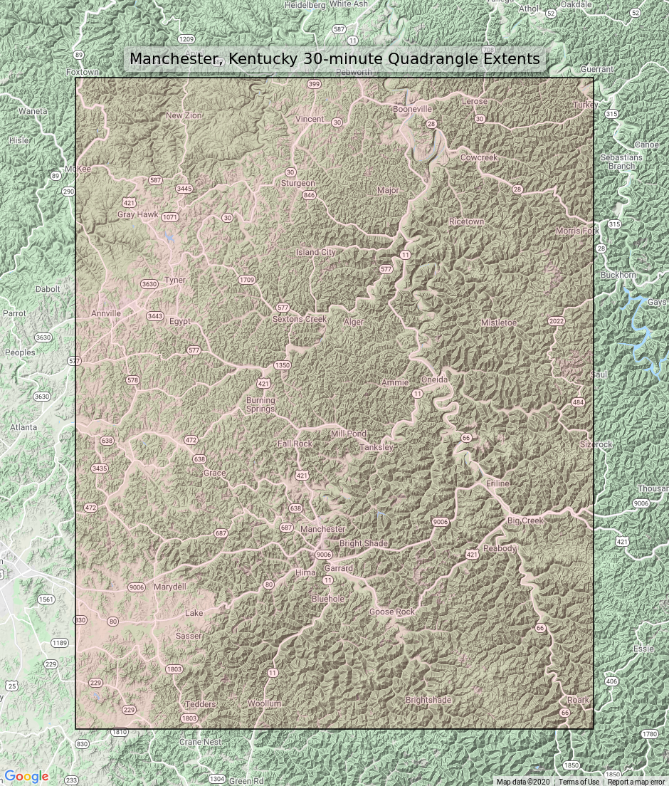 Manchester Booneville McKee Kentucky Antique USGS Topo Map 1891