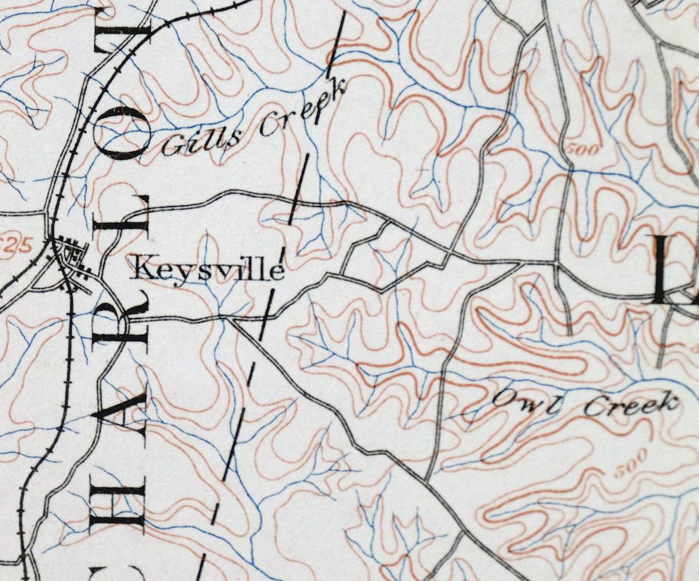Farmville Keysville Cumberland Virginia Antique USGS Topo Map 1893