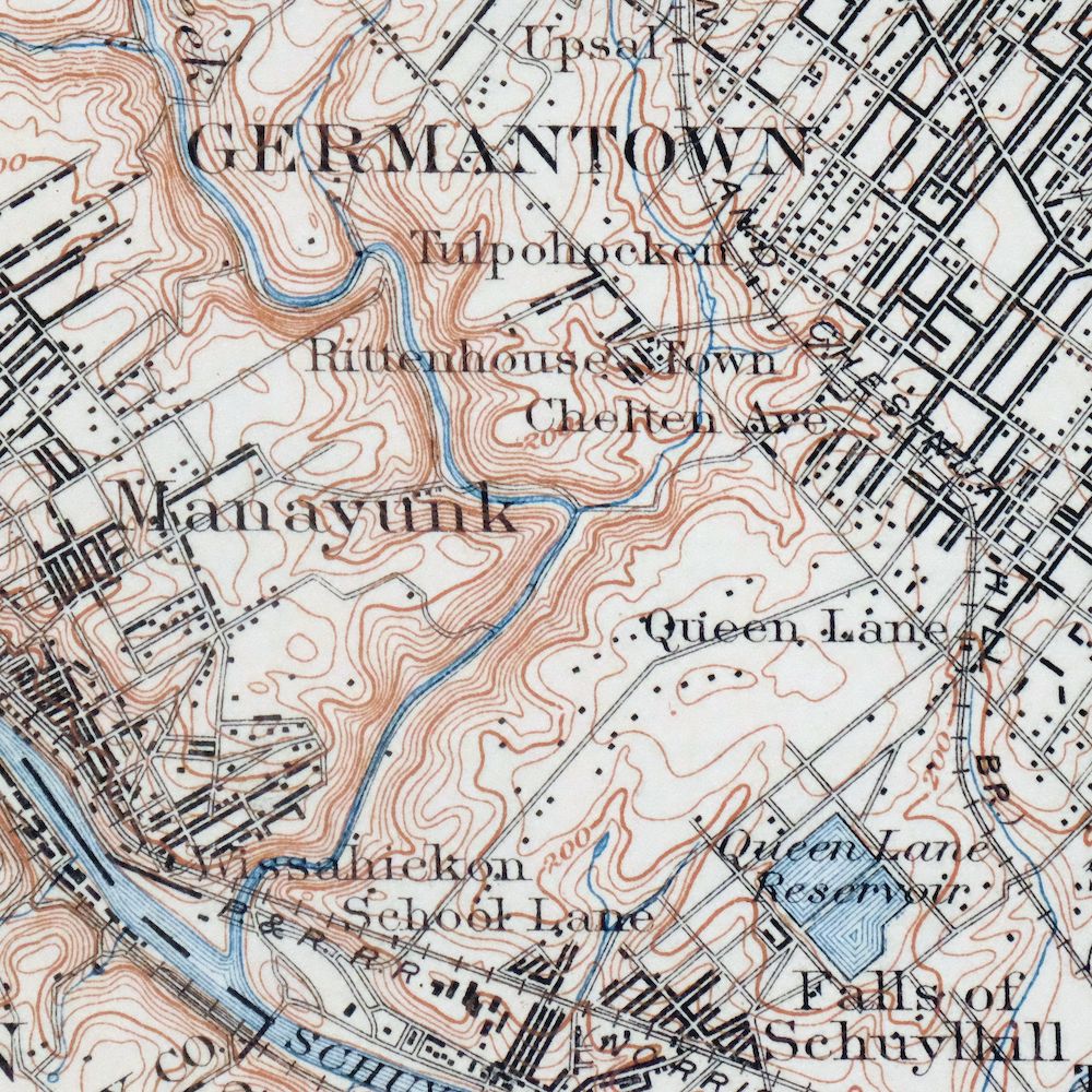 Germantown Philadelphia Pennsylvania Antique USGS Topographic Map 1899