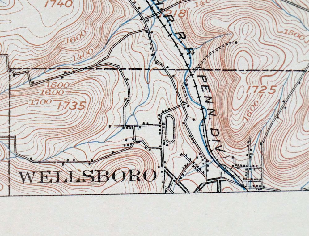 1903 Elkland Wellsboro Knoxville Pennsylvania Antique USGS Topo Map