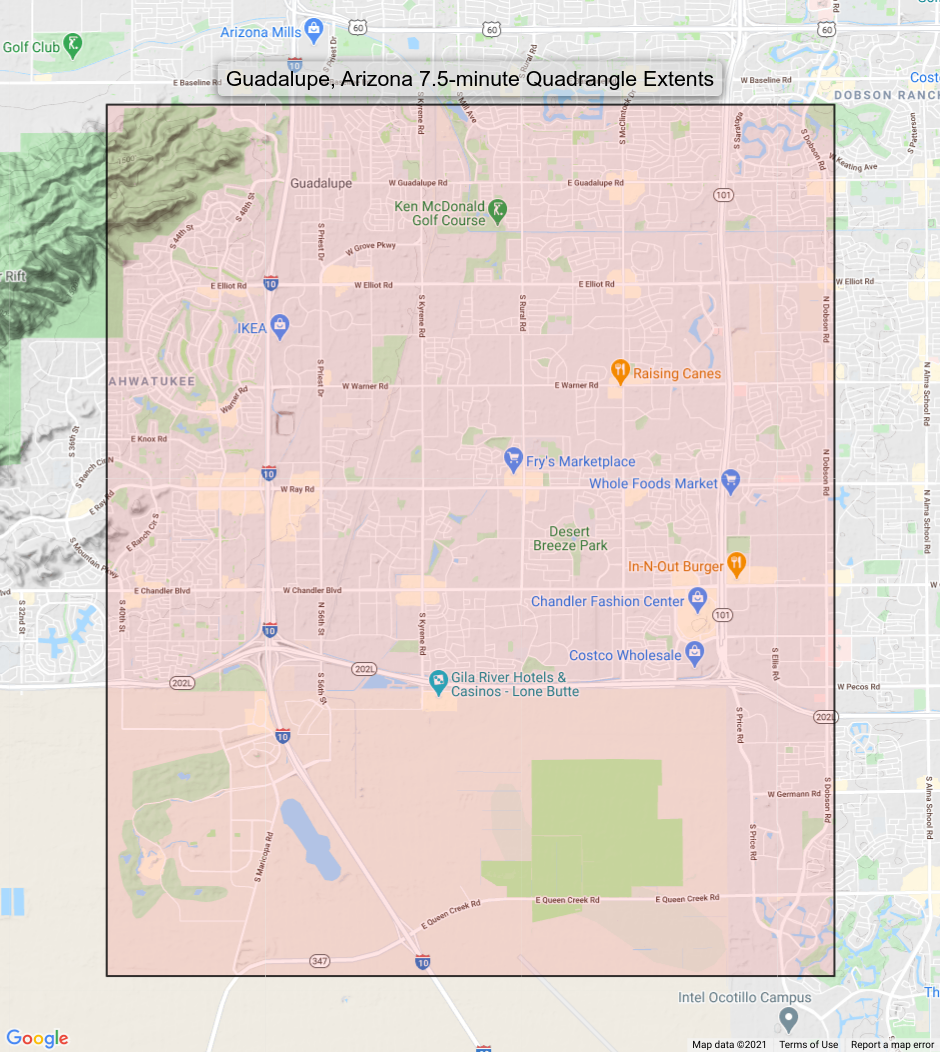 Guadalupe Chandler Ahwatukee Arizona Vintage USGS Topo Map 1952 ...