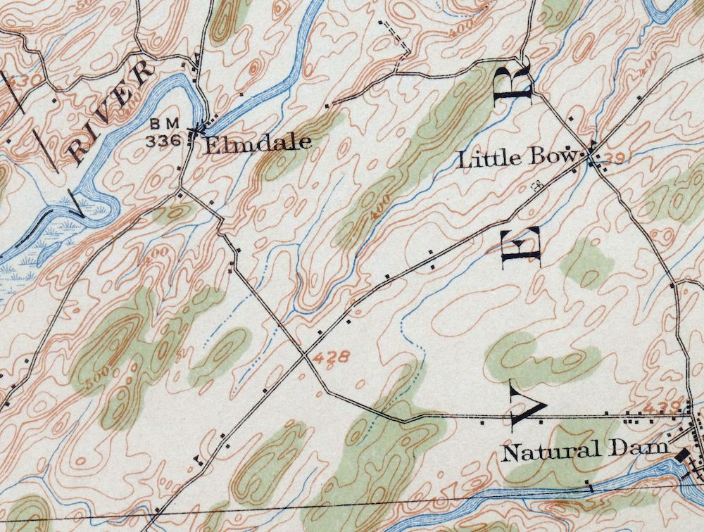 1912 Hammond Black Lake Oxbow New York Antique USGS Topo Map