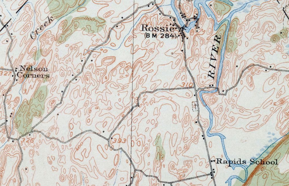 1912 Hammond Black Lake Oxbow New York Antique USGS Topo Map