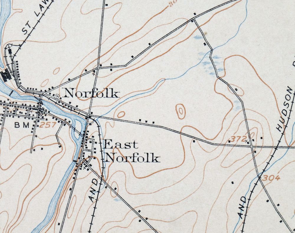 Massena Stockholm Norwood New York Rare Antique USGS Topo Map 1907