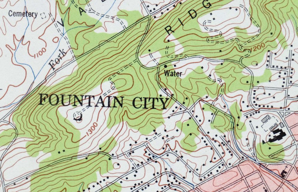 Topo Map Of Knoxville Tn Knoxville, Tennessee Topographic Map — Poplar Prints