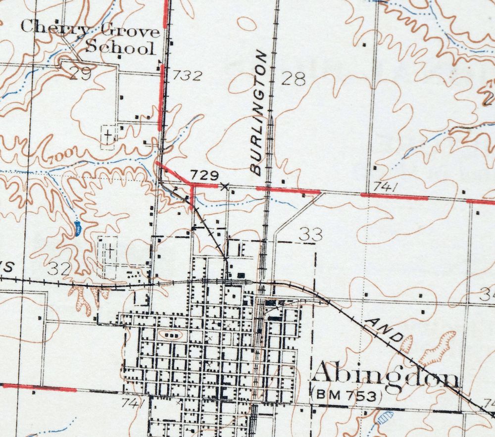 1927 Galesburg Illinois Abingdon Knoxville Vintage 15minute USGS Topo