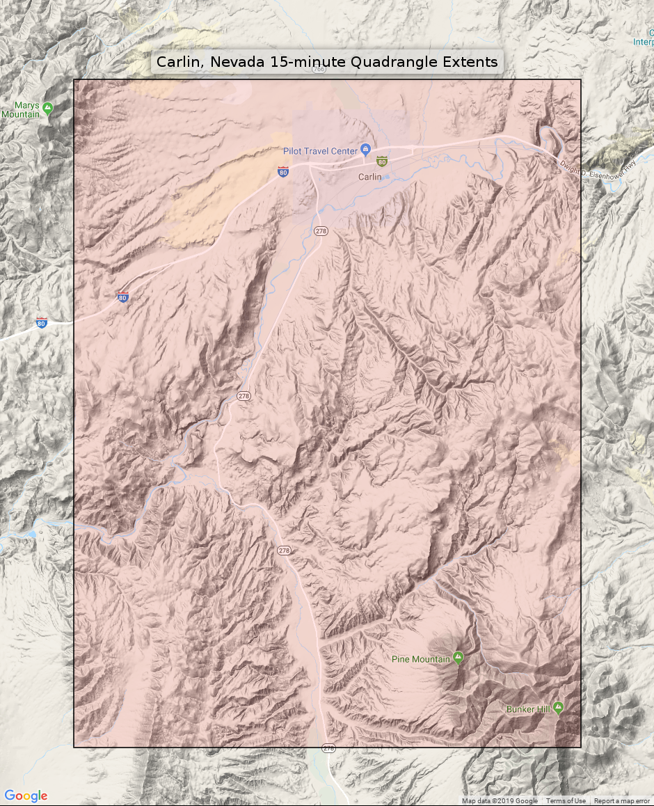 1952 Carlin Nevada Elko Vintage Original 15minute USGS Topo
