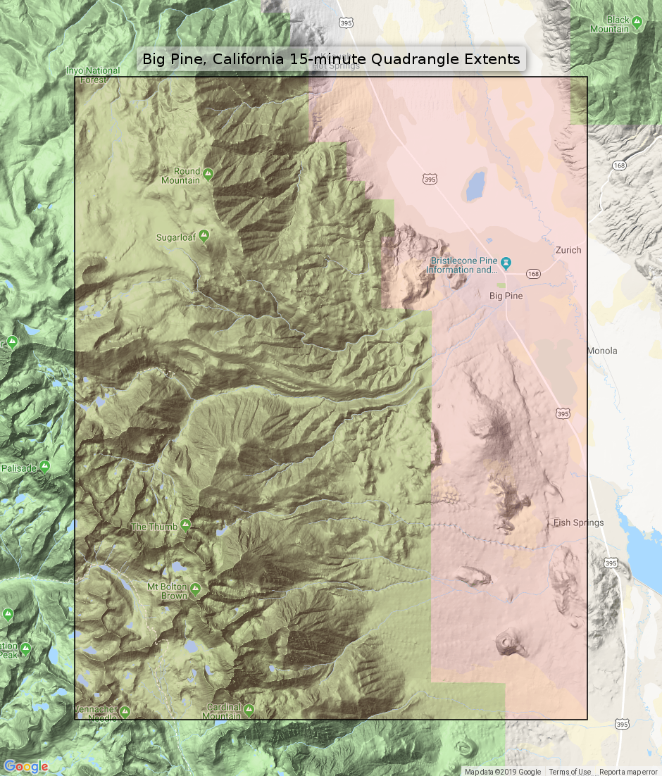 1958 Big Pine California Kings Canyon NP Original USGS Topographic Topo ...