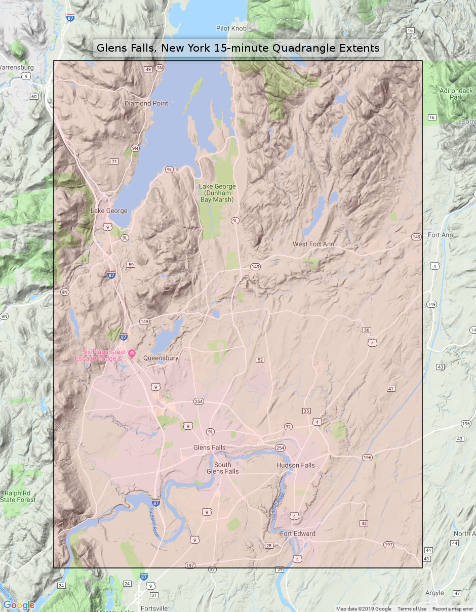 1955 Glens Falls New York Hudson Falls Vintage USGS Topo Topographic   2772 