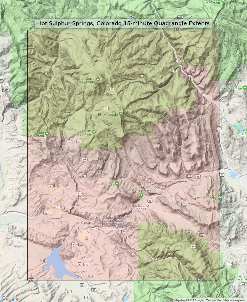 1957 Hot Sulphur Springs Colorado west of Granby USGS Topographic Topo ...