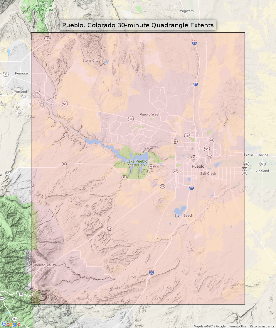 Pueblo Colorado Old Maps 1296