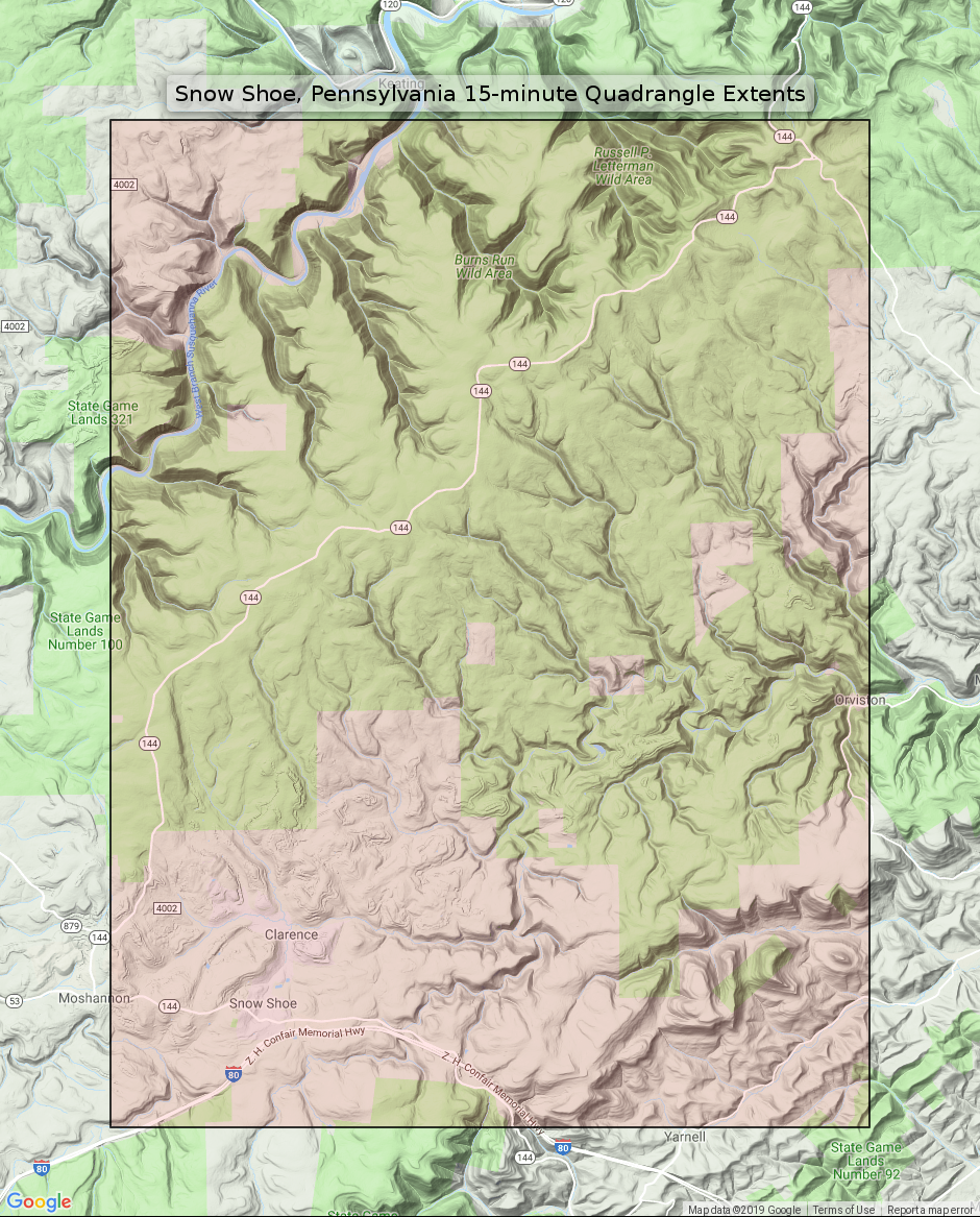 Snow Shoe Pennsylvania Vintage USGS Topographic Map 1928 Burns Run Wild
