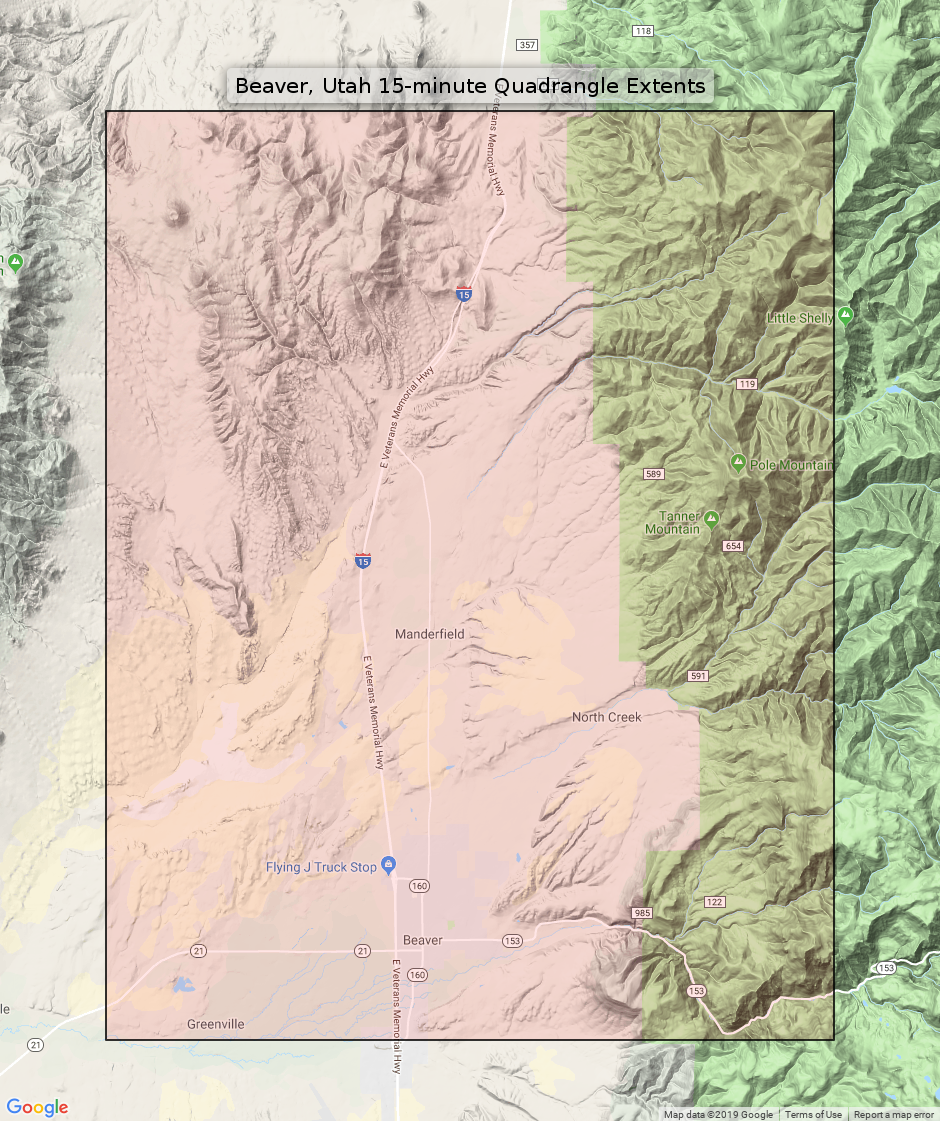 Beaver Utah Vintage USGS Topo Map 1958 Tushar Mountains preInterstate