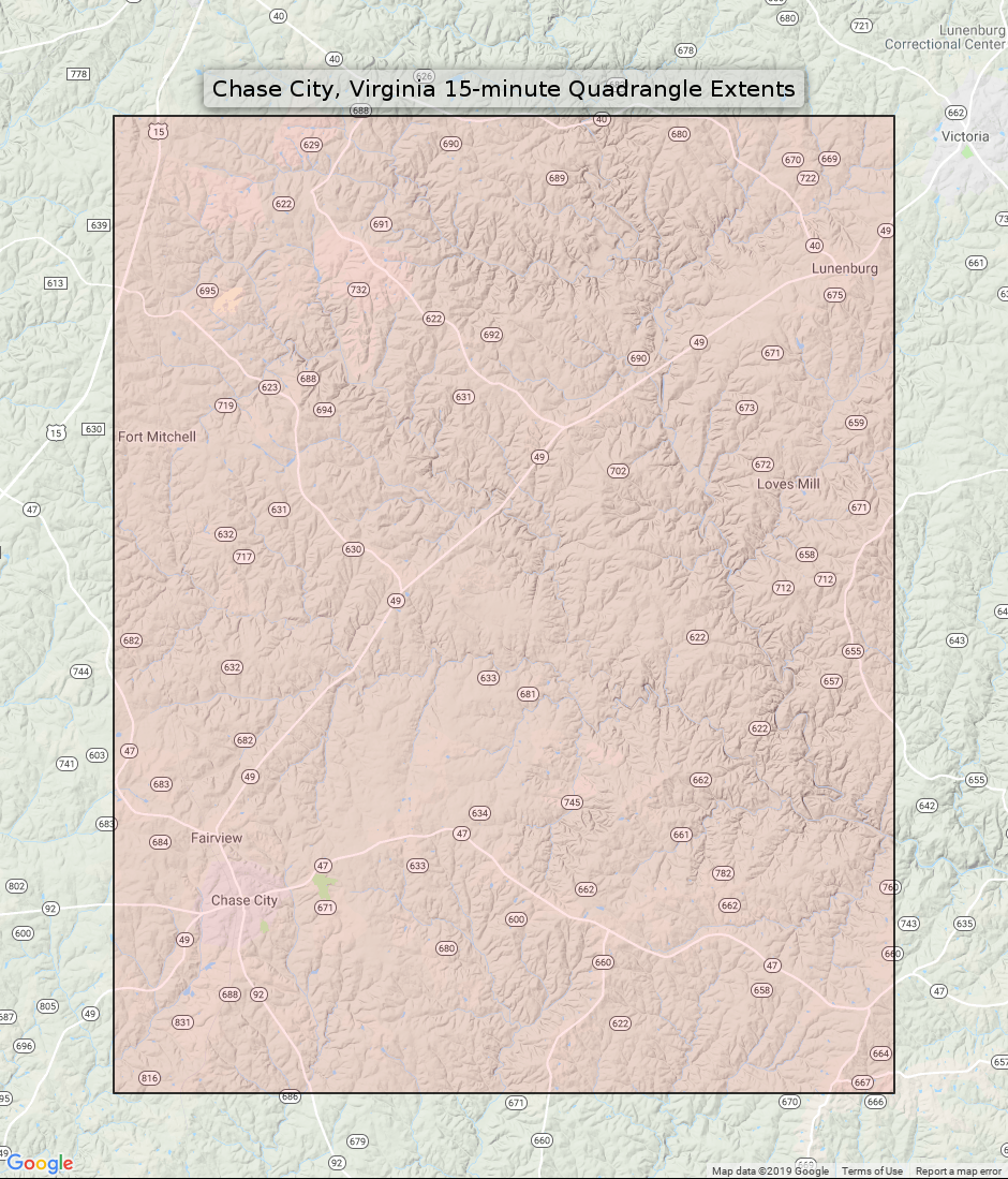 Chase City Virginia Vintage USGS Topographic Map 1955 Lunenburg 15 ...