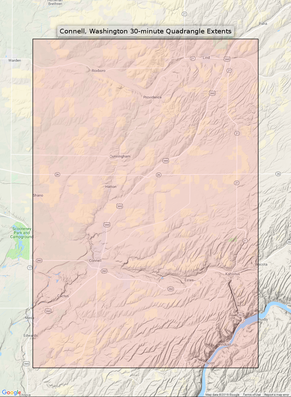 1918 Connell Washington Antique USGS Topo Map Lind Estes Topographical