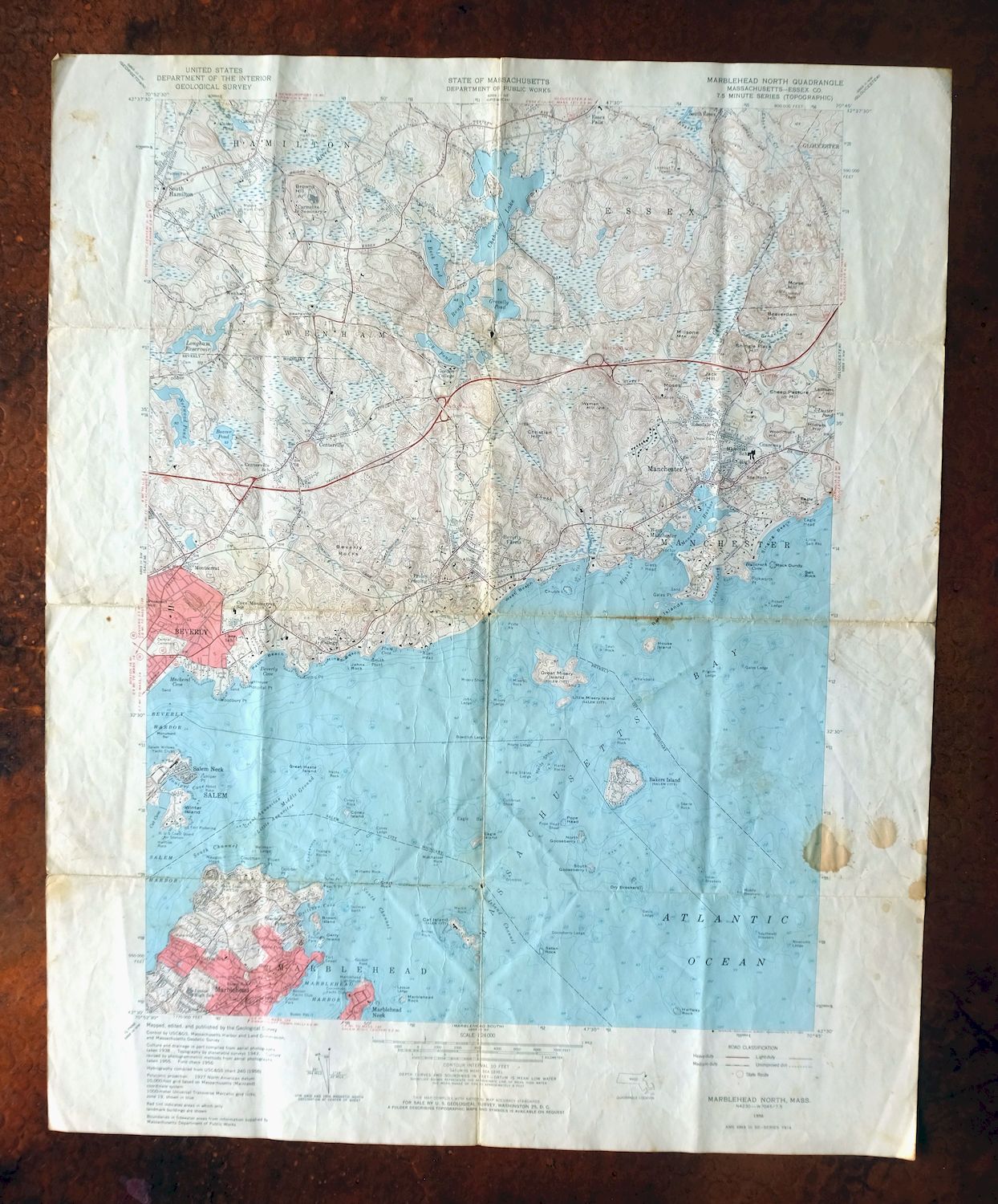 Marblehead North Massachusetts Salem USGS Topo Map 1965