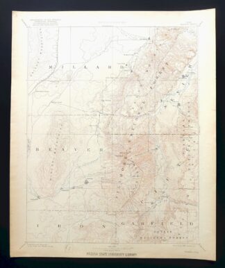 Beaver Utah Dixie NF Fishlake NF USGS Topo Map 1921 Antique