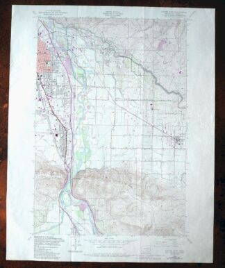 Yakima East Washington Moxee Parker USGS Topo Map 1985