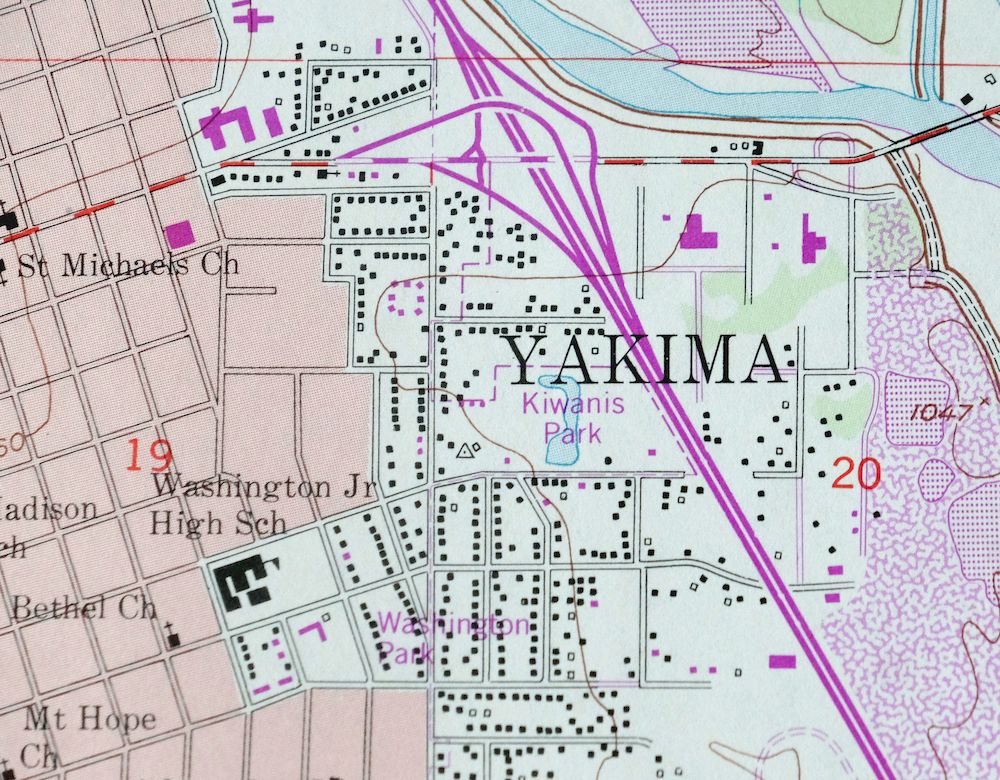 Yakima East Washington Moxee Parker USGS Topo Map 1985 - Image 3
